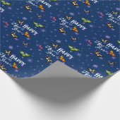 Elegante Vintage Schmetterlinge und Sterne glückli Geschenkpapier (Ecke)