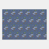 Elegante Vintage Schmetterlinge und Sterne glückli Geschenkpapier Set (Vorderseite 2)