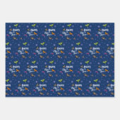 Elegante Vintage Schmetterlinge und Sterne glückli Geschenkpapier Set (Vorderseite)