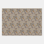 Elegante Vintage Schmetterlinge und Sterne glückli Geschenkpapier Set (Vorderseite)