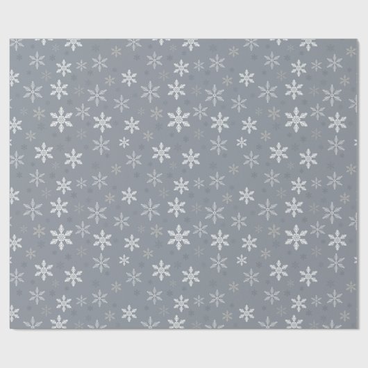 Elegante Vintage Schneeflocken Geschenkpapier (Flach)
