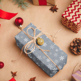 Elegante Vintage Schneeflocken Geschenkpapier