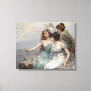 Elegante Vintage-Schönheiten Leinwanddruck