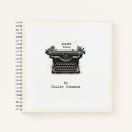 Elegante Vintage Schreibmaschine Notizblock