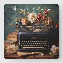 Elegante Vintage Schreibmaschinenuhr Quadratische Wanduhr