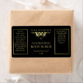 Elegante Vintage Schwarz-Gold-Body-Schrott-Etikett (Insitu)