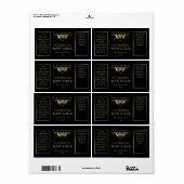 Elegante Vintage Schwarz-Gold-Body-Schrott-Etikett (Vorne)