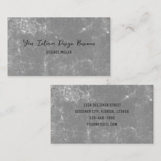 Elegante Vintage Schwarz-Weiß-Textur Visitenkarte (Vorne/Hinten)