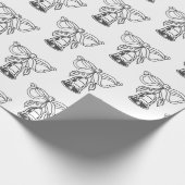 Elegante Vintage Schwarz-weiße Glocken mit Ribbon Geschenkpapier (Ecke)