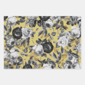 Elegante Vintage Schwarz-weiße Gold-Rose Geschenkpapier Set (Vorderseite 3)