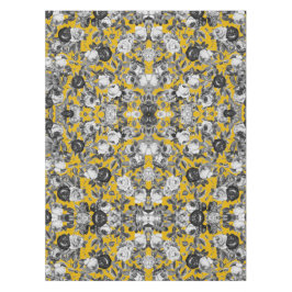 Elegante Vintage Schwarz-weiße Rose Senfgelb Tischdecke