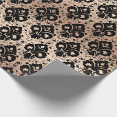Elegante Vintage Schwarze Rose Geschenkpapier (Ecke)