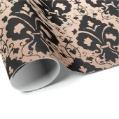 Elegante Vintage Schwarze Rose Geschenkpapier (Rolleneckpunkt)