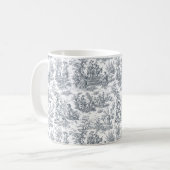 Elegante Vintage Schwarze Toile de jouy Kaffeetasse (Vorderseite Links)