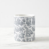 Elegante Vintage Schwarze Toile de jouy Kaffeetasse (Mittel)