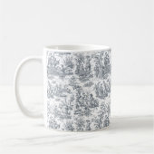 Elegante Vintage Schwarze Toile de jouy Kaffeetasse (Links)