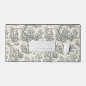 Elegante Vintage Schwarze Toile de jouy Schreibtischunterlage (Tastatur & Maus)