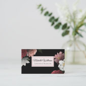 Elegante Vintage Schwarze Wildblume Visitenkarte (Stehend Vorderseite)