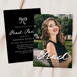 Elegante Vintage Script-Foto-Graduation-Party Einladung