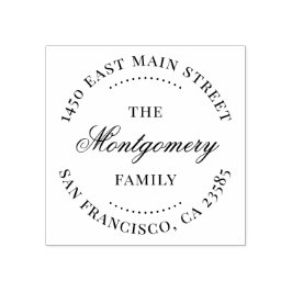 Elegante Vintage Script Round-Rücksendeadresse Gummistempel