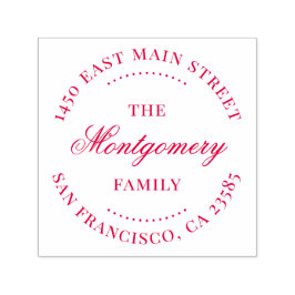 Elegante Vintage Script Round-Rücksendeadresse Permastempel