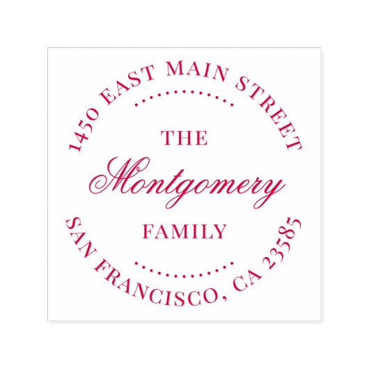 Elegante Vintage Script Round-Rücksendeadresse Permastempel (Design)