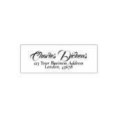 Elegante Vintage-Script-Rücksendeadresse Permastempel (Design)