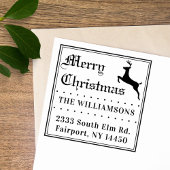 Elegante Vintage Script Weihnachts-Rücksendeadress Permastempel