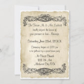 Elegante Vintage Scroll-Hochzeit Einladung (Vorderseite)