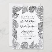 Elegante Vintage Seashell Beach Wedding Einladung (Vorderseite)