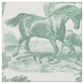 Elegante Vintage Seite Grünes Pferd Stoff (Nahaufnahme)