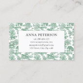 Elegante Vintage Seite Grünes Pferd Visitenkarte (Rückseite)