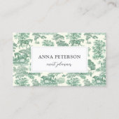Elegante Vintage Seite Grünes Pferd Visitenkarte (Vorderseite)