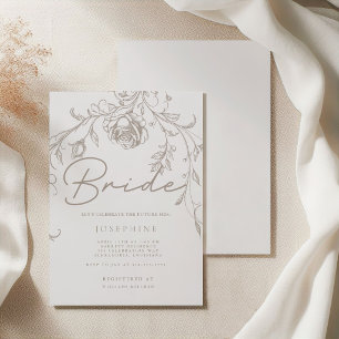 Elegante Vintage-Sepia-Brautparty Einladung