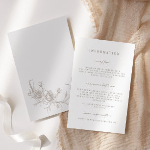 Elegante Vintage-Sepia-Hochzeit-Beilagekarten Einladung