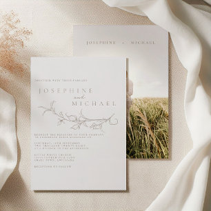 Elegante Vintage-Sepia-Hochzeit Einladung