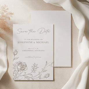 Elegante Vintage-Sepia-Hochzeit-Save-the-Date-Kart Save The Date