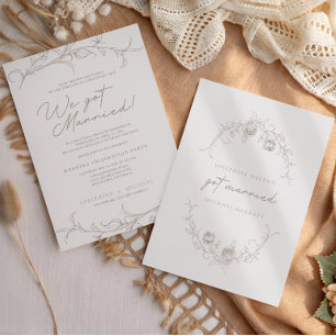 Elegante Vintage-Sepia-Hochzeitsanzeige Ankündigung