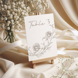 Elegante Vintage-Sepia-Hochzeitstisch-Nummer Tischnummer