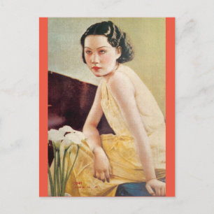 Elegante Vintage-Shanghai-Filmstarlet-Plakate Postkarte