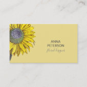 Elegante Vintage Sonnenblume Creme Gelb Grau Visitenkarte (Vorderseite)