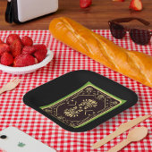 Elegante Vintage Spielkarte Schwarzes Gold Pappteller