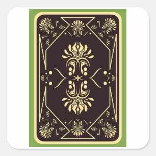 Elegante Vintage Spielkarte Schwarzes Gold Quadratischer Aufkleber