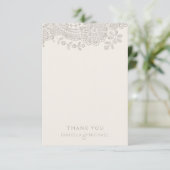 Elegante Vintage Spitzen rustikale Hochzeit danke (Stehend Vorderseite)