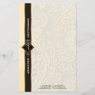 Elegante Vintage Spitzentextur Geschirr Briefkopf