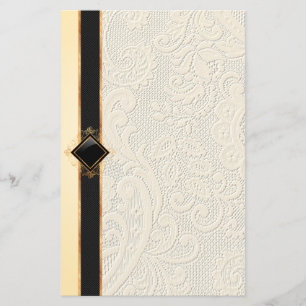 Elegante Vintage Spitzentextur Geschirr Briefkopf