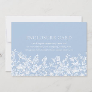 Elegante Vintage Staubblaue Blumen-Beilagekarte Einladung