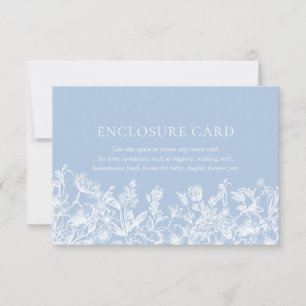 Elegante Vintage Staubblaue Blumen-Beilagekarte Einladung