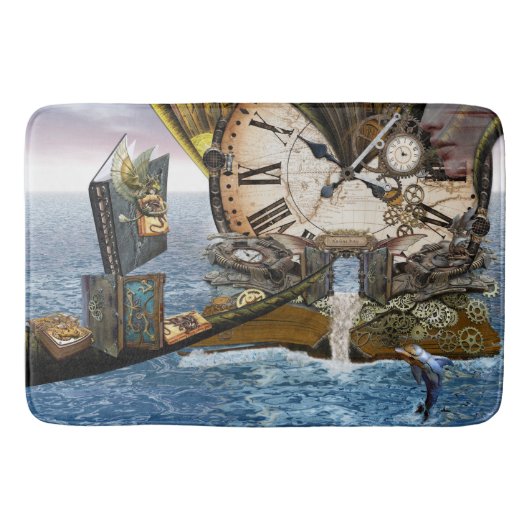 Elegante Vintage Steampunk-Drachenkunst Badematte (Vorderseite)