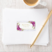 Elegante Vintage Stiefmütterchen mit Lila Marmoret Adressaufkleber (Insitu)